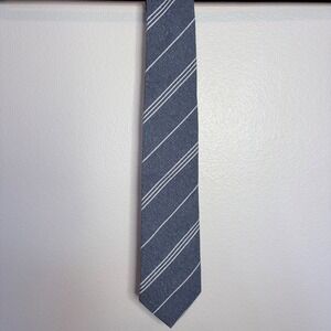 REISS Men's Striped Necktie Made in Italy Blue White